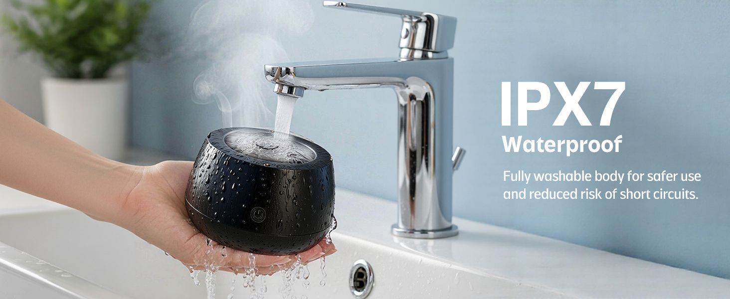 IPX7 waterproof ultrasonic denture cleaner rinsed under a tap