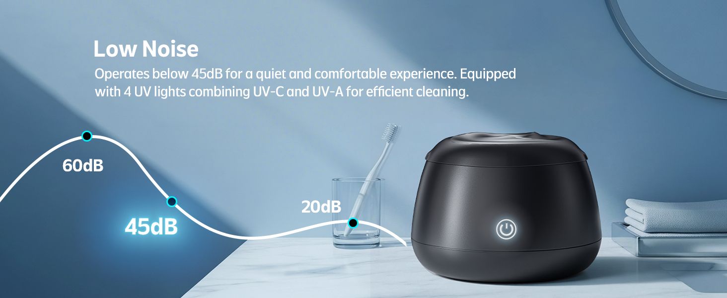 Quiet ultrasonic aligner cleaner under 45dB